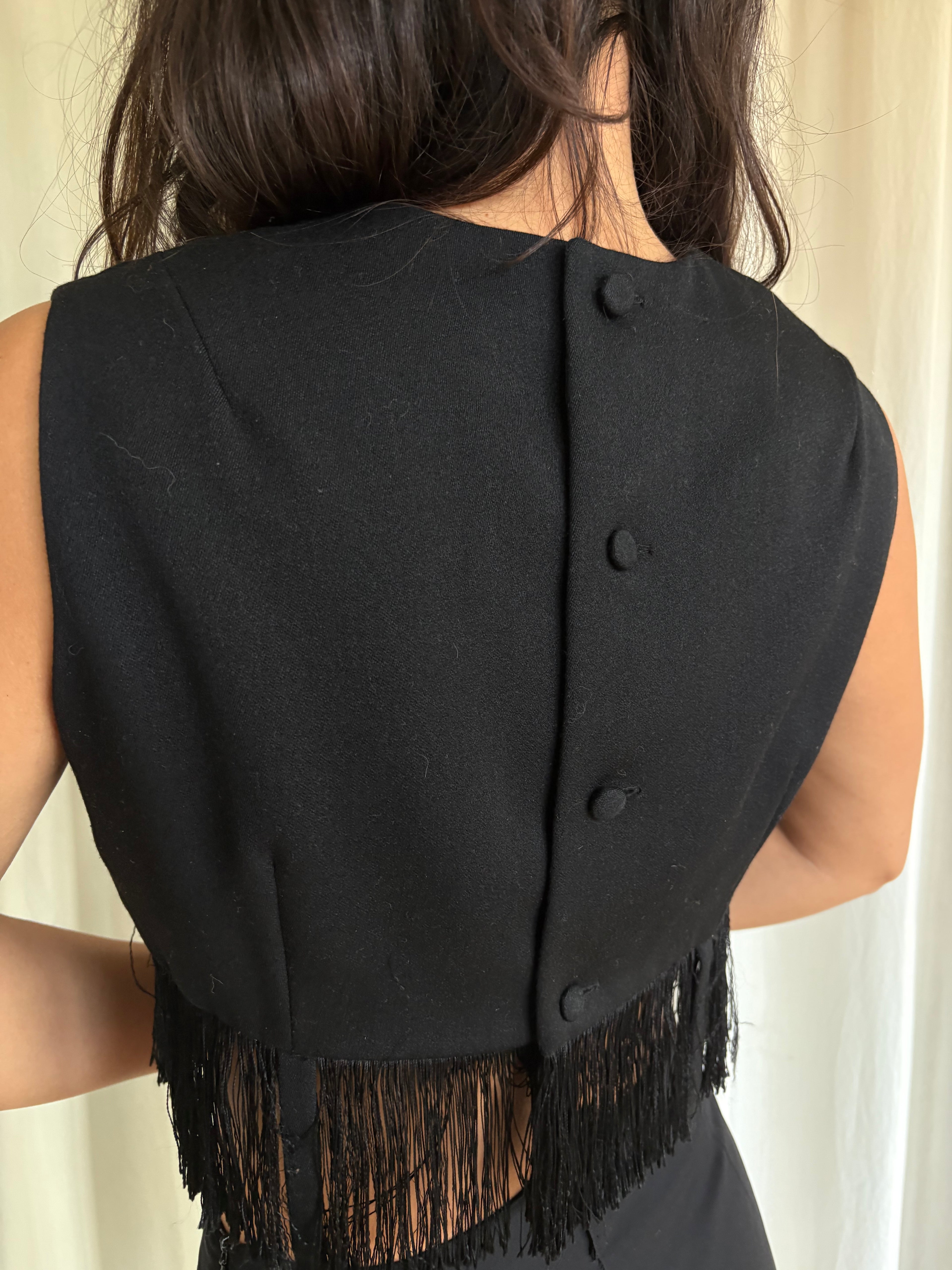 Vintage Fringed Cropped Gilet