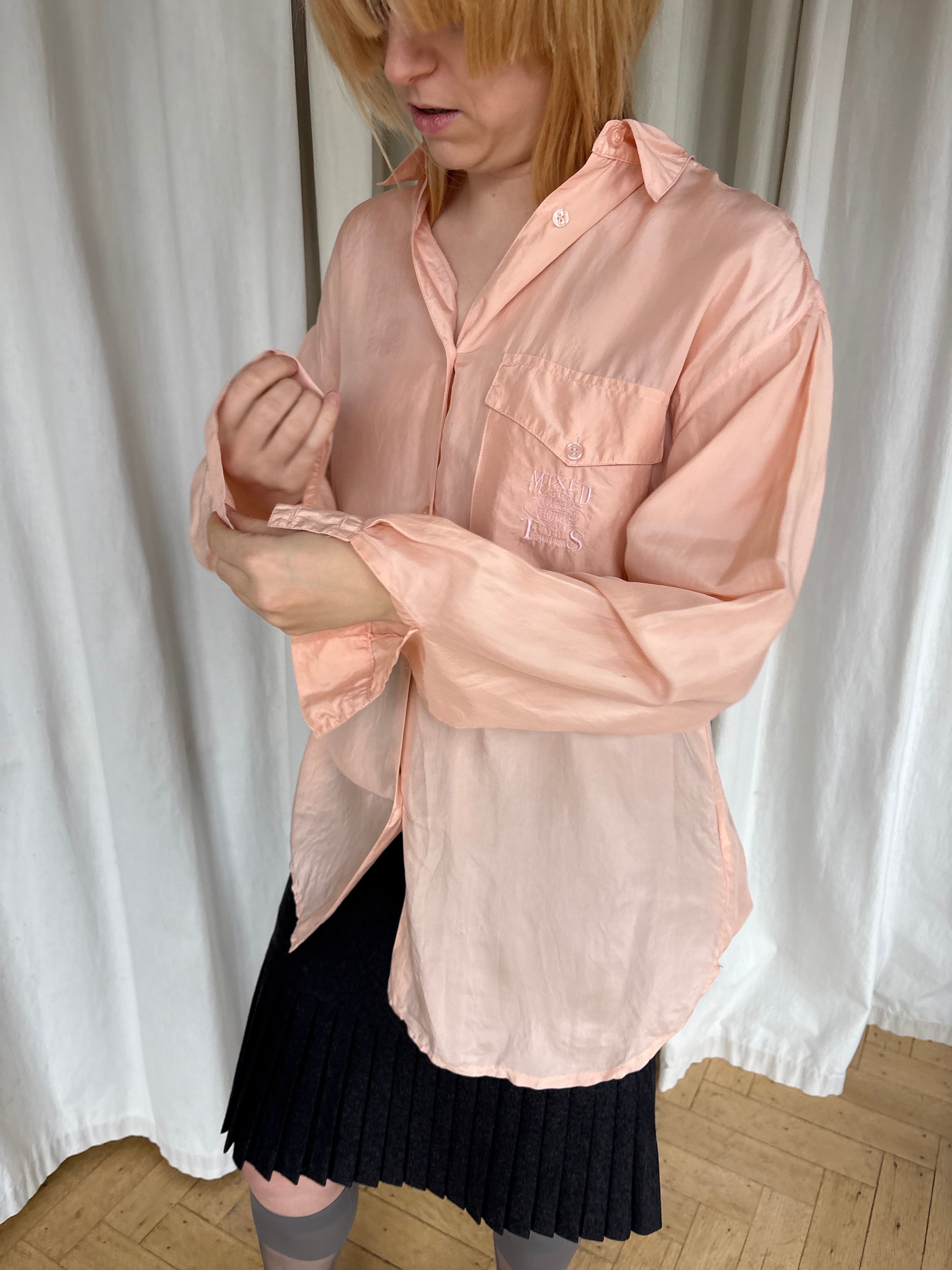 Oversized silk shirt