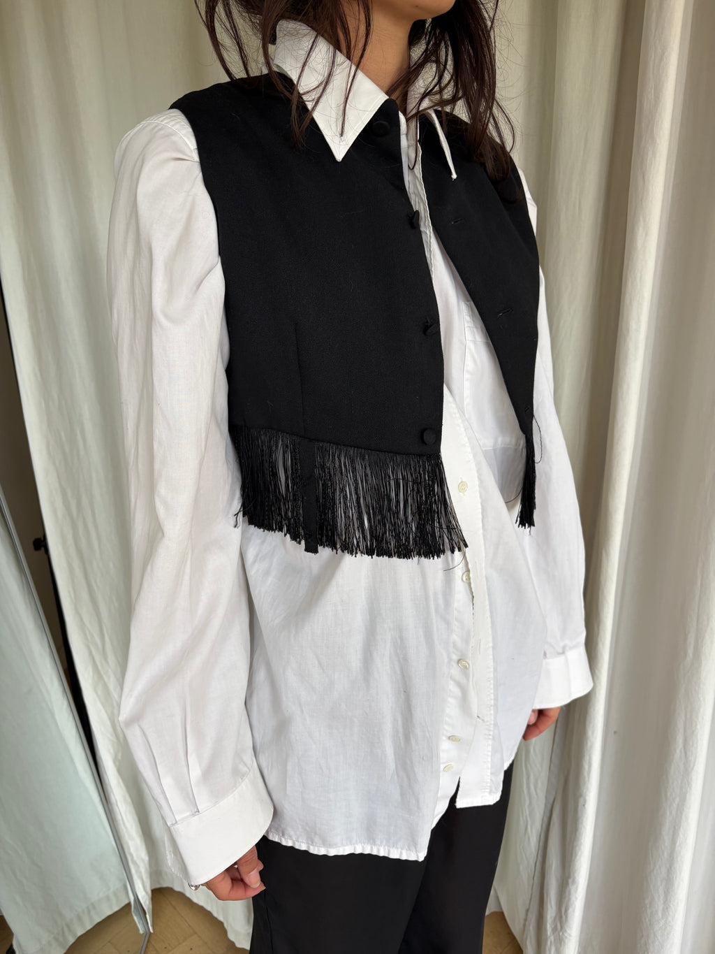 Vintage Fringed Cropped Gilet