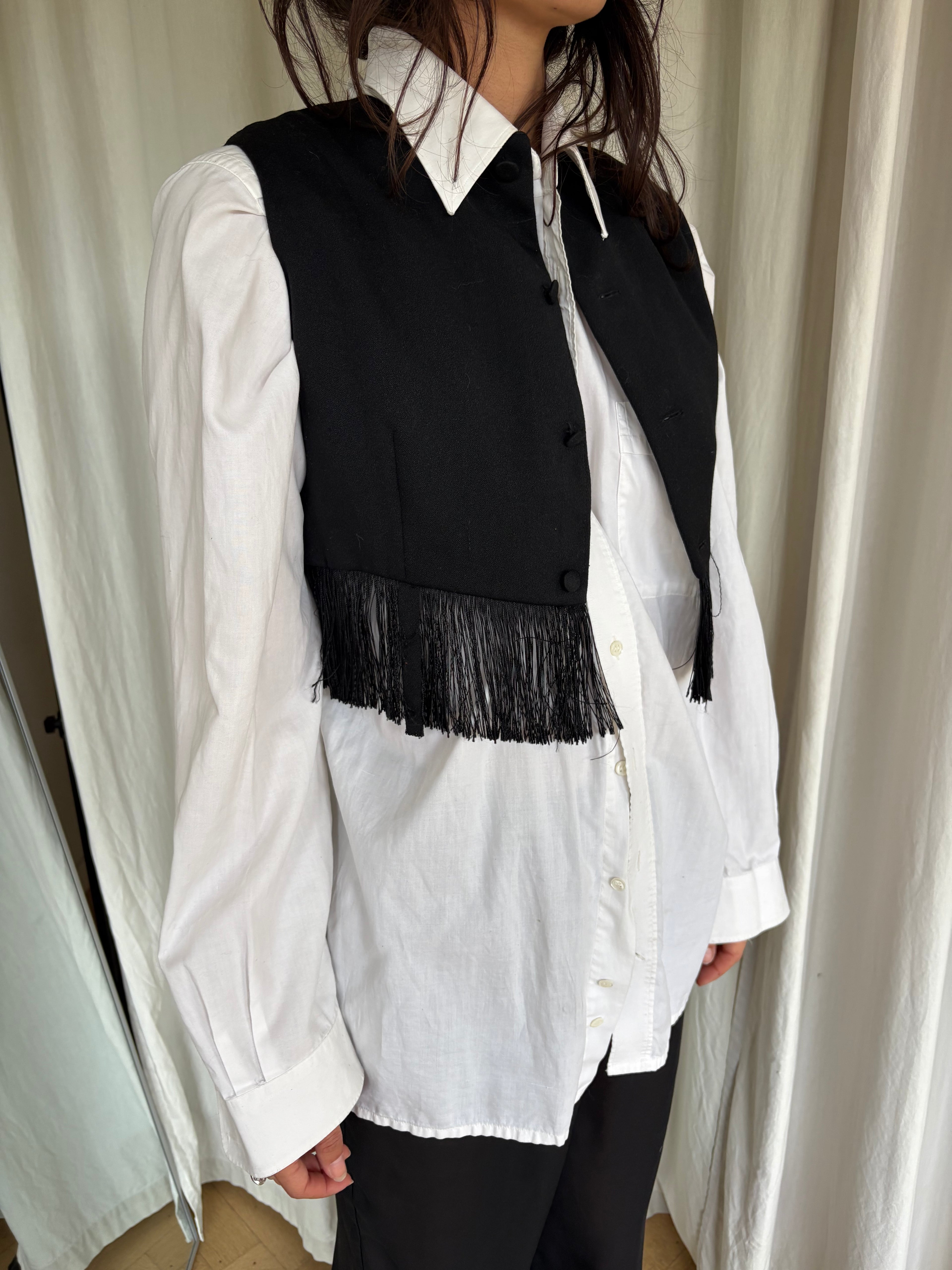 Vintage Fringed Cropped Gilet
