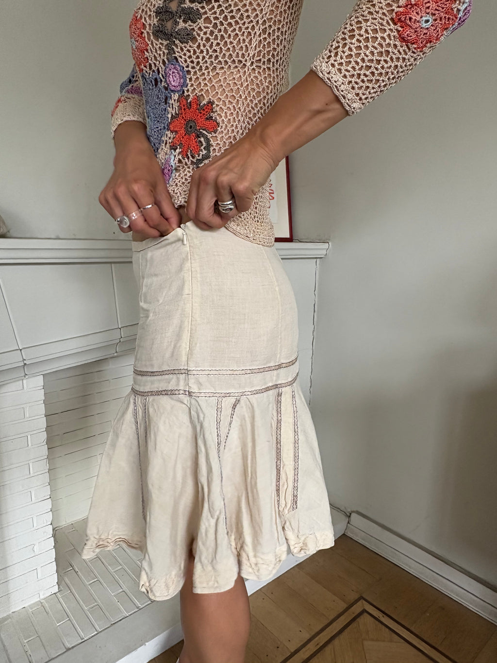 Crochet top with flowers