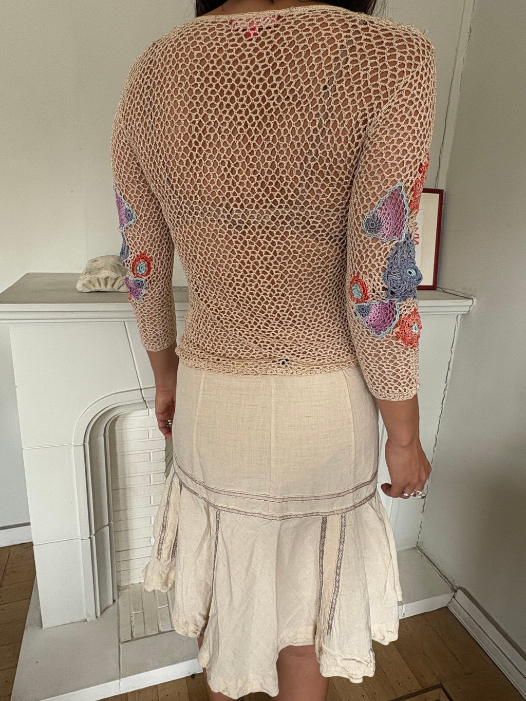 Crochet top with flowers