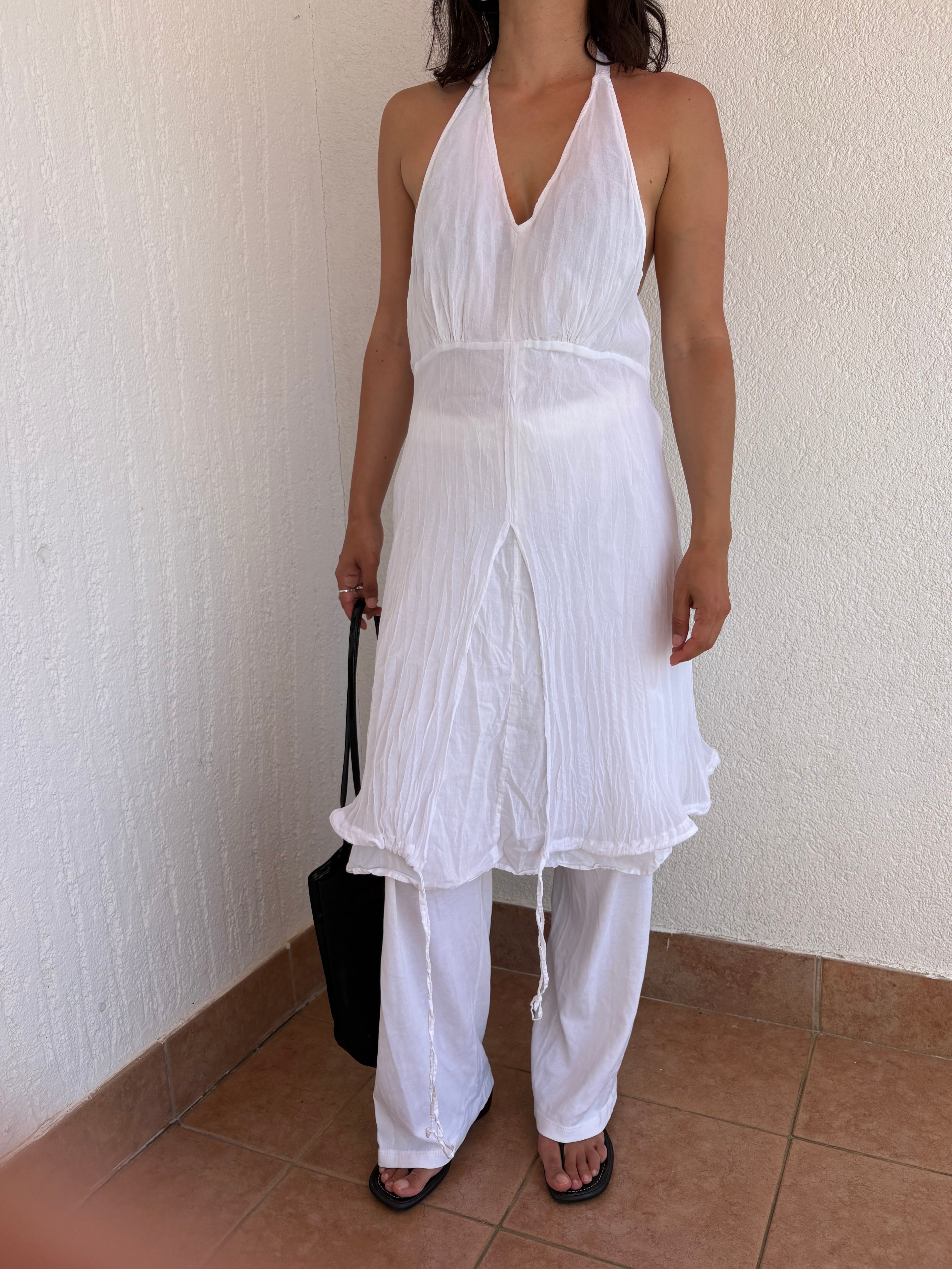 White halter dress
