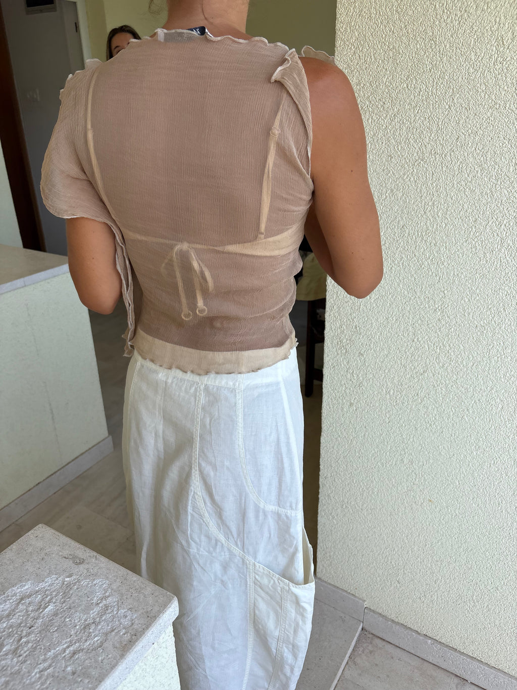 Silk chiffon sleeveless top