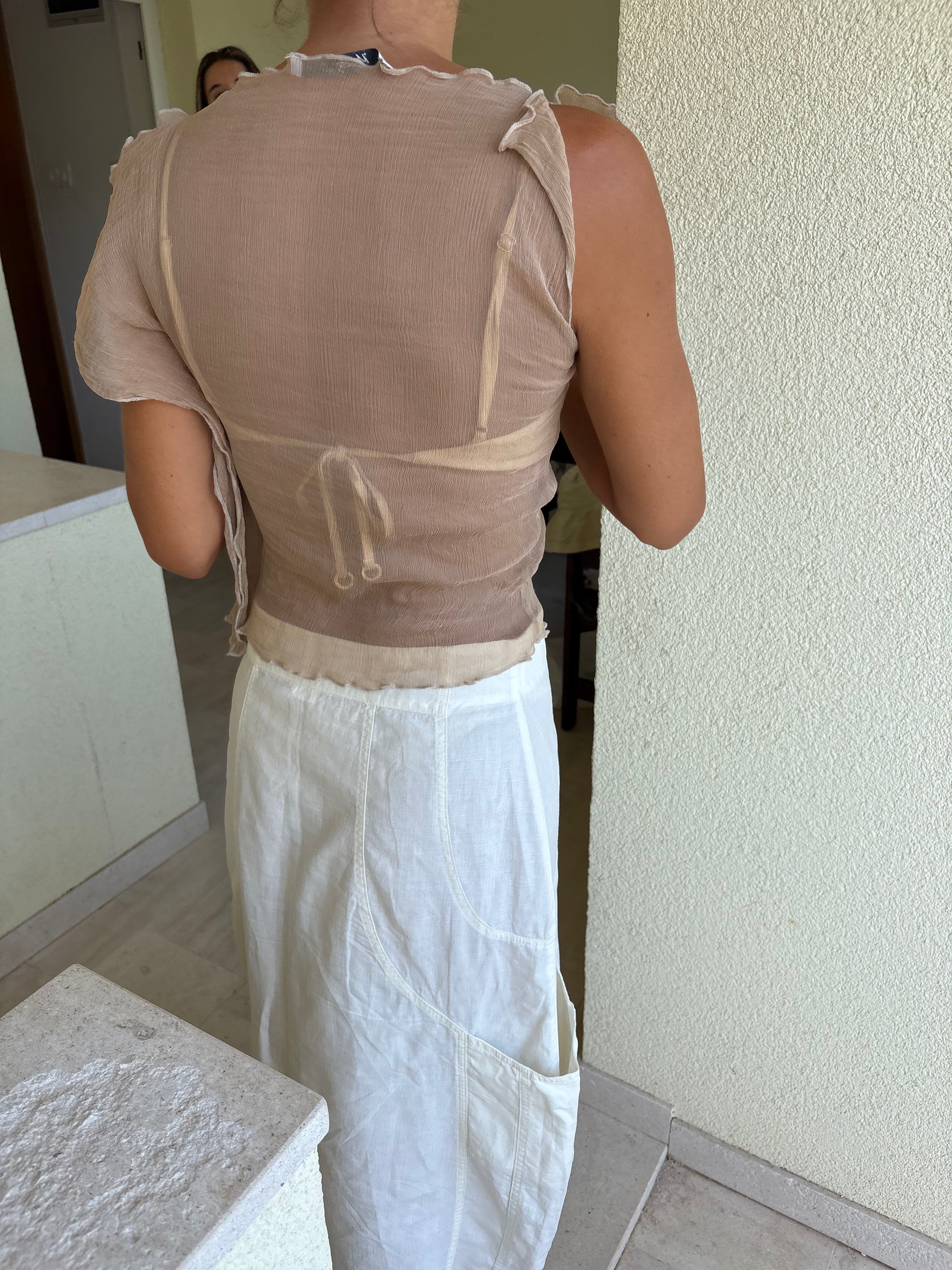 Silk chiffon sleeveless top