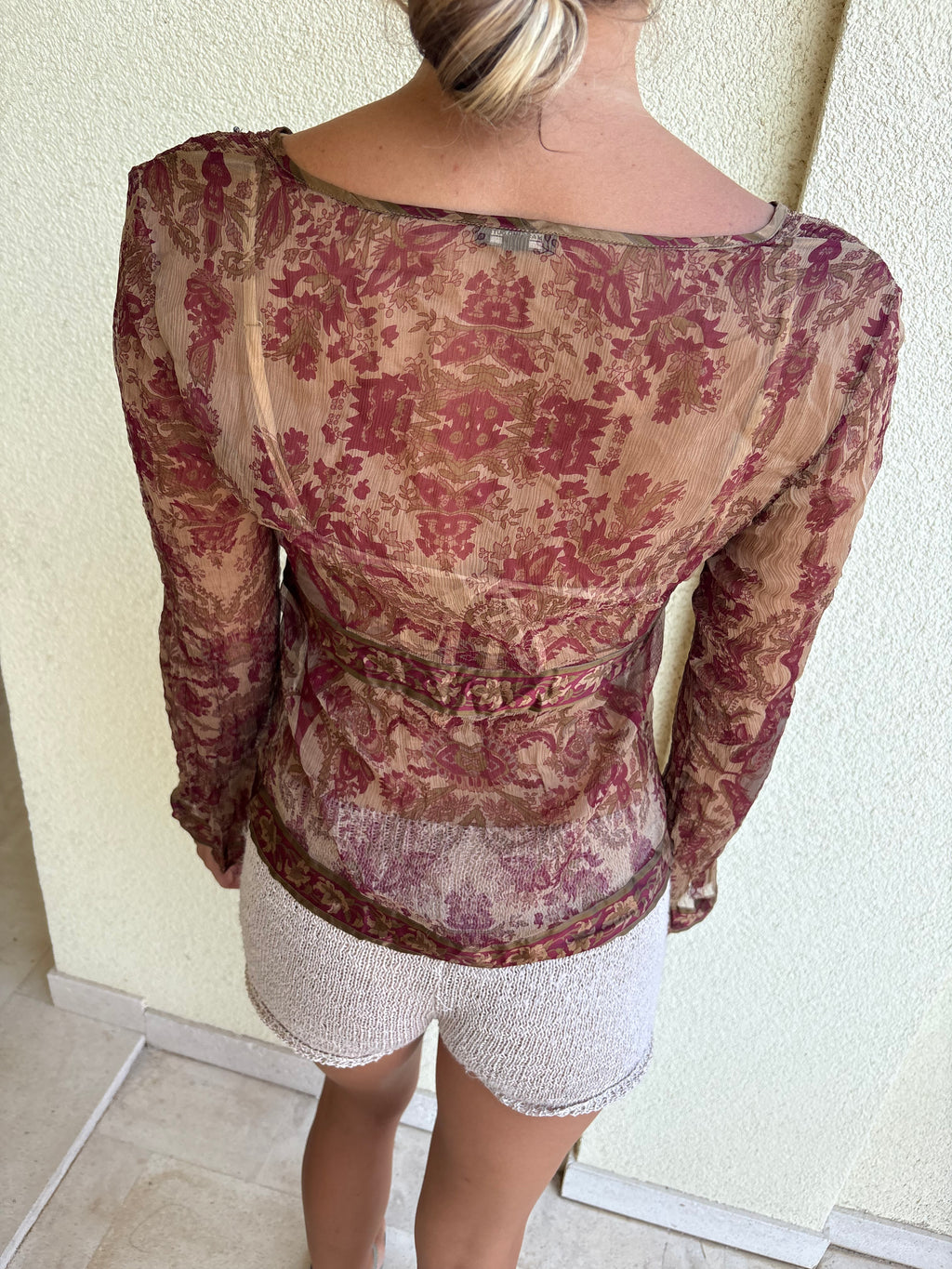 Silk embellished paisley tunic