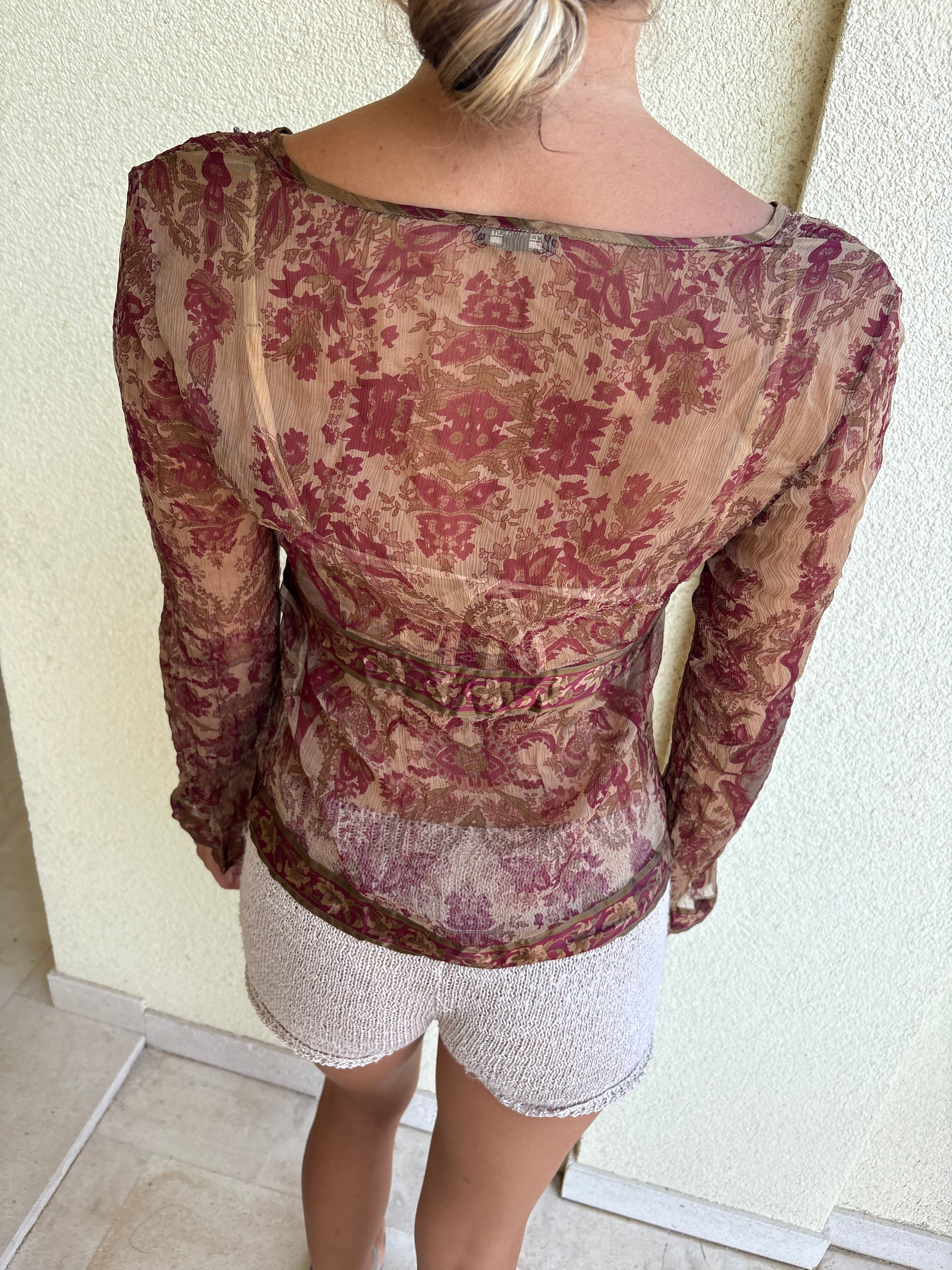 Silk embellished paisley tunic