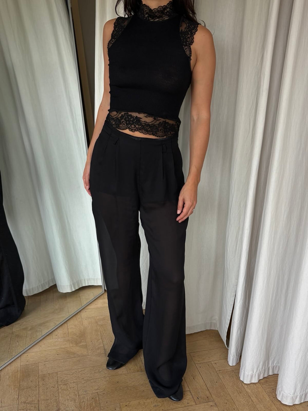 Rocco Barocco Wide Transparent Trousers