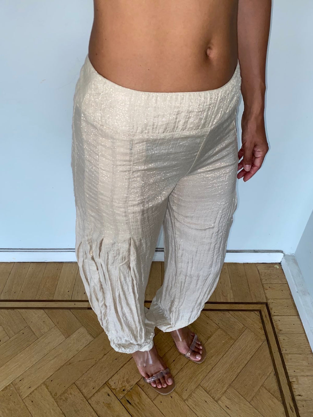 Balloon beige trousers