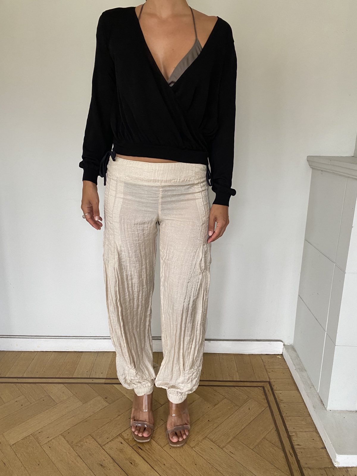 Balloon beige trousers