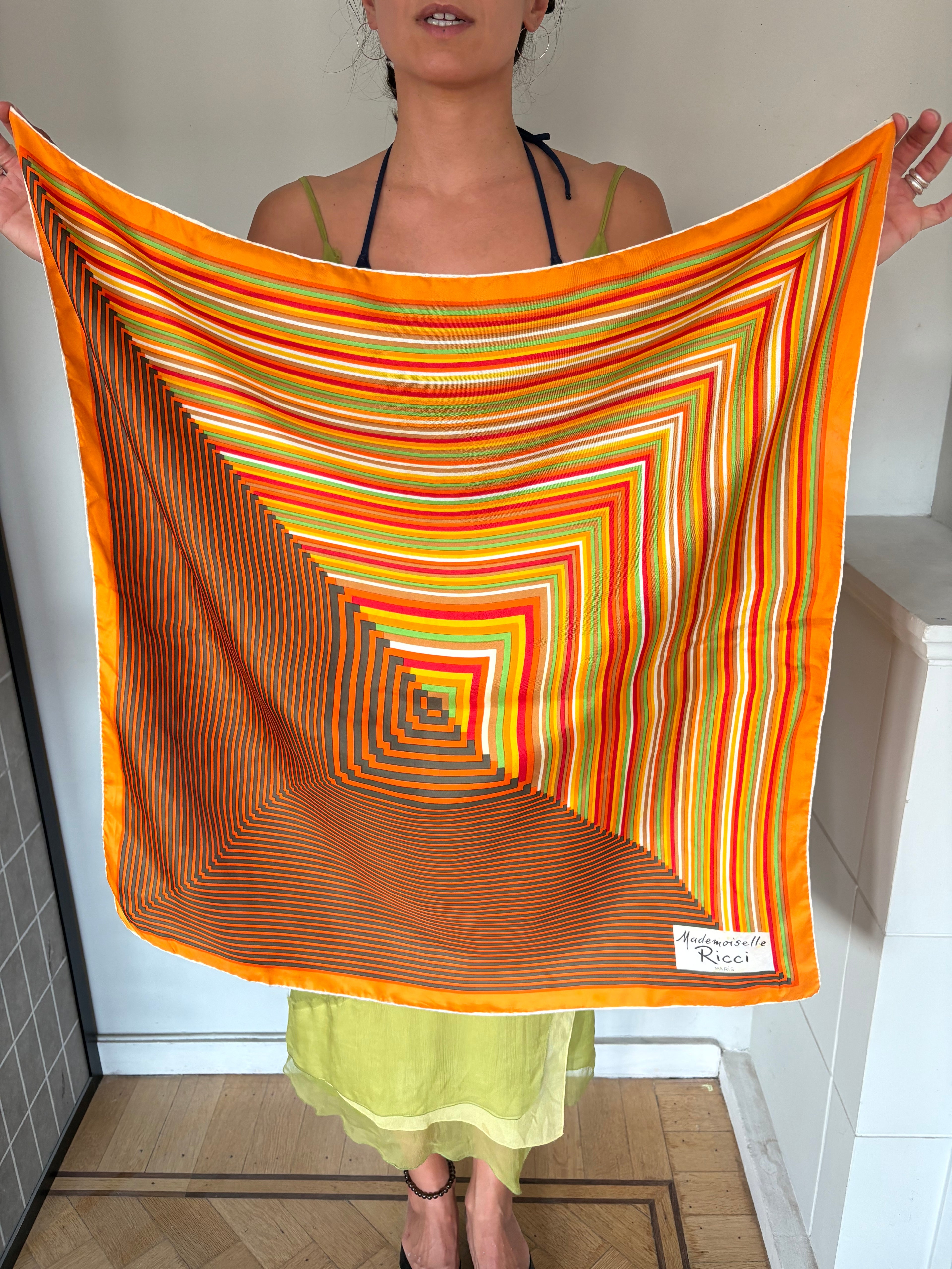 Nina Ricci silk striped scarf