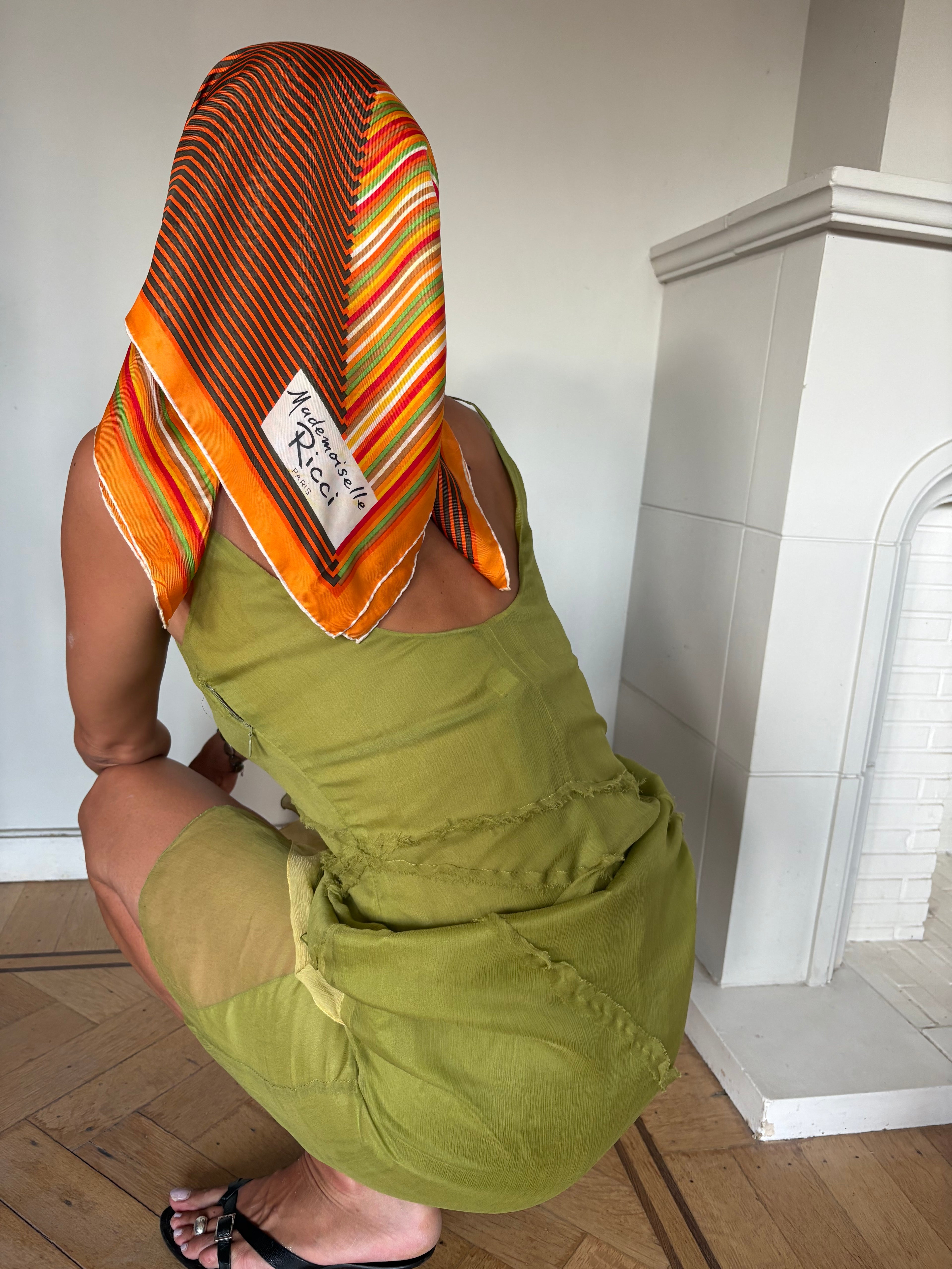 Nina Ricci silk striped scarf
