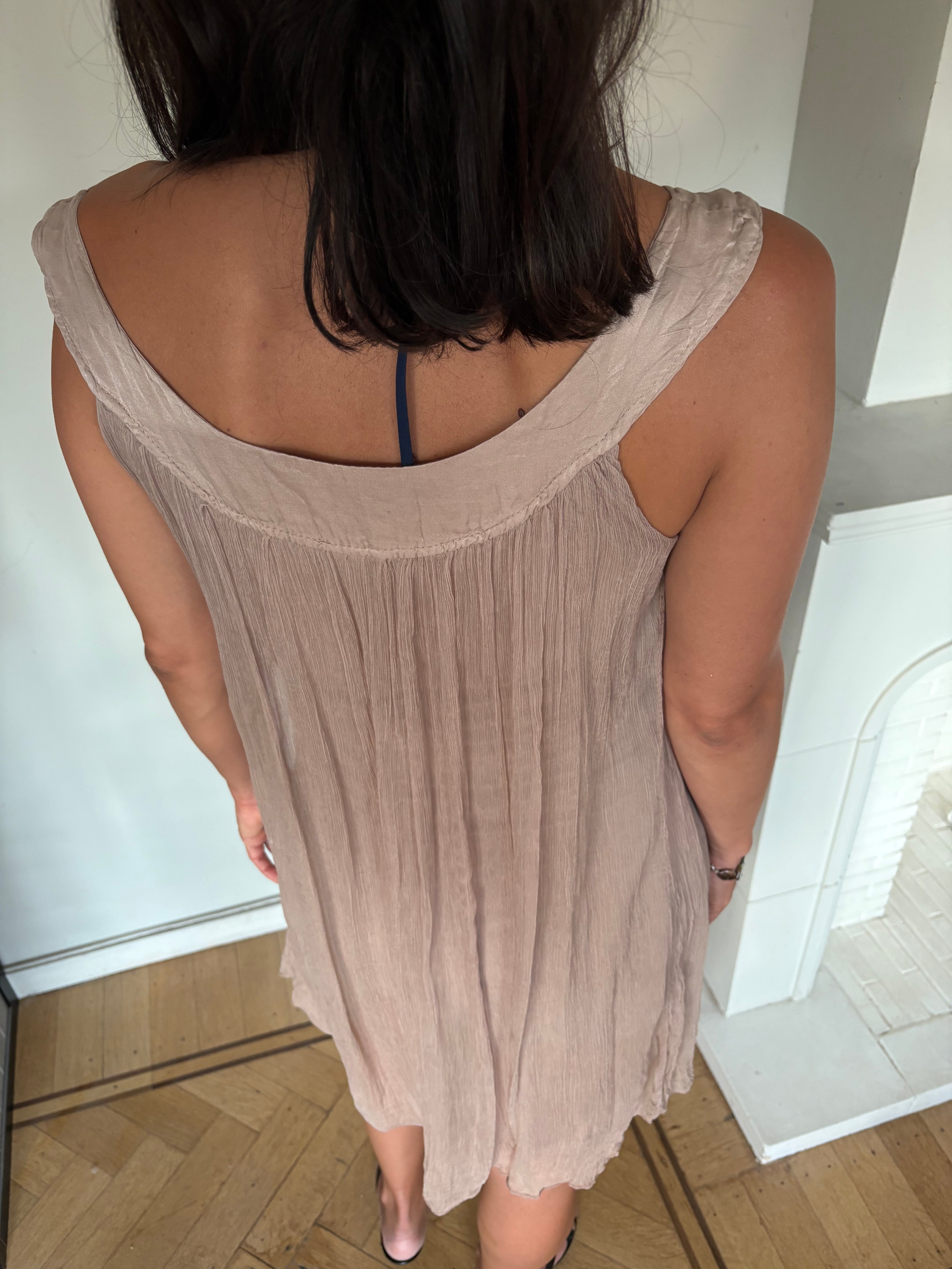Taupe silk chiffon tunic