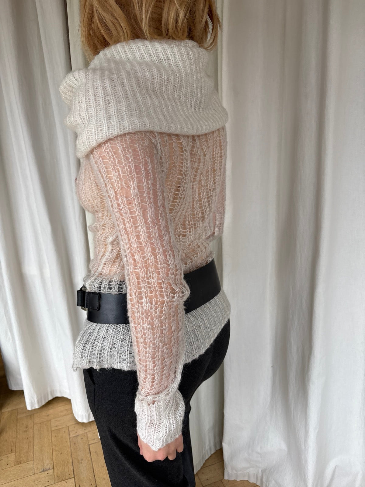 Mohair looped knit sweater