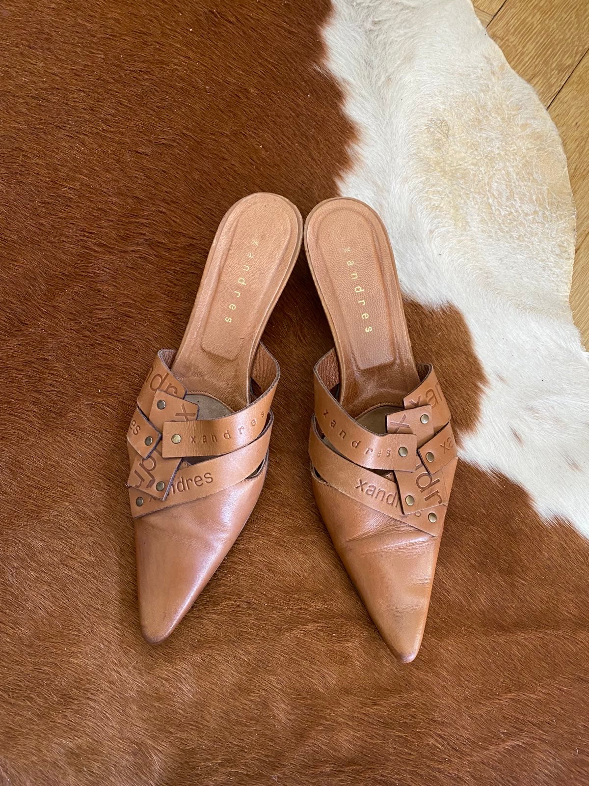 Leather mules by Xandres