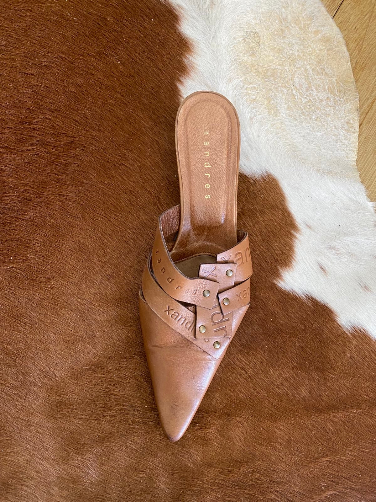 Leather mules by Xandres