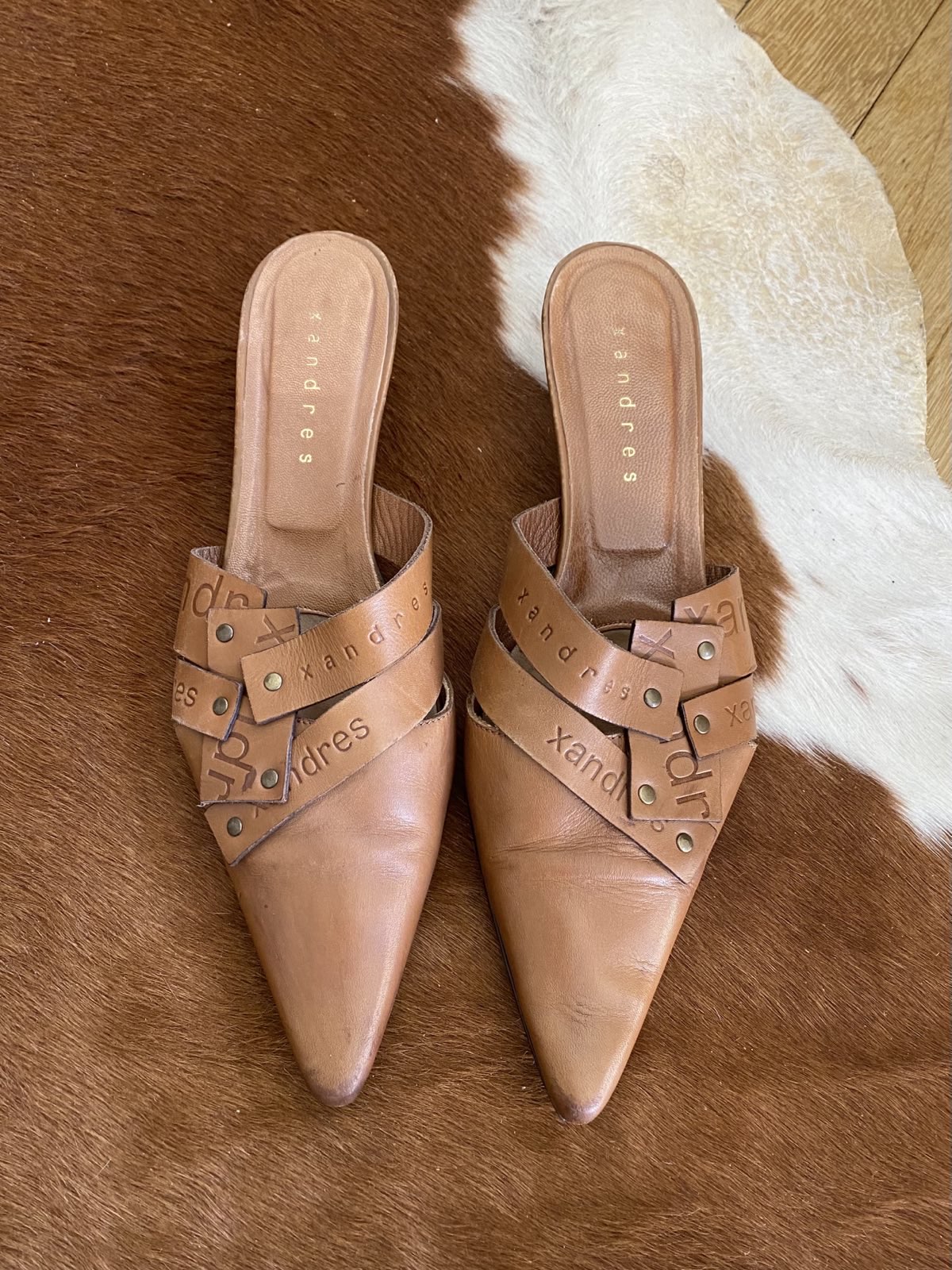 Leather mules by Xandres