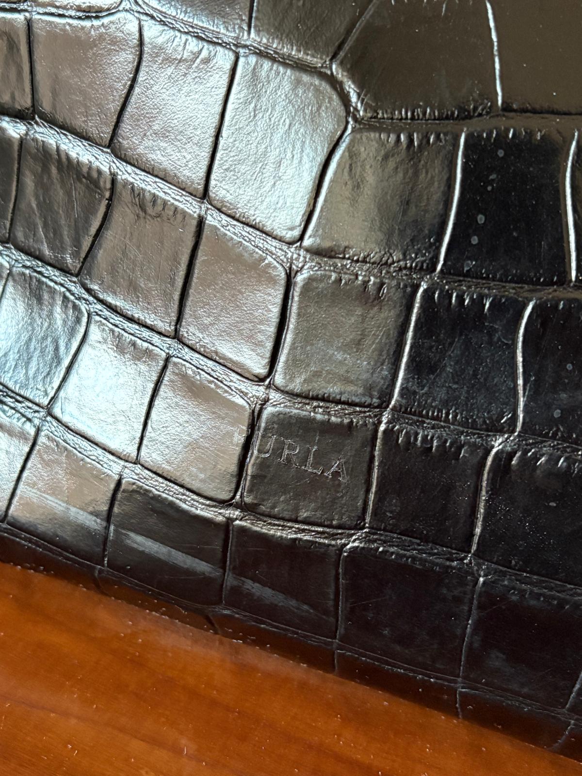 Furla Crocodile Embossed Leather Bag