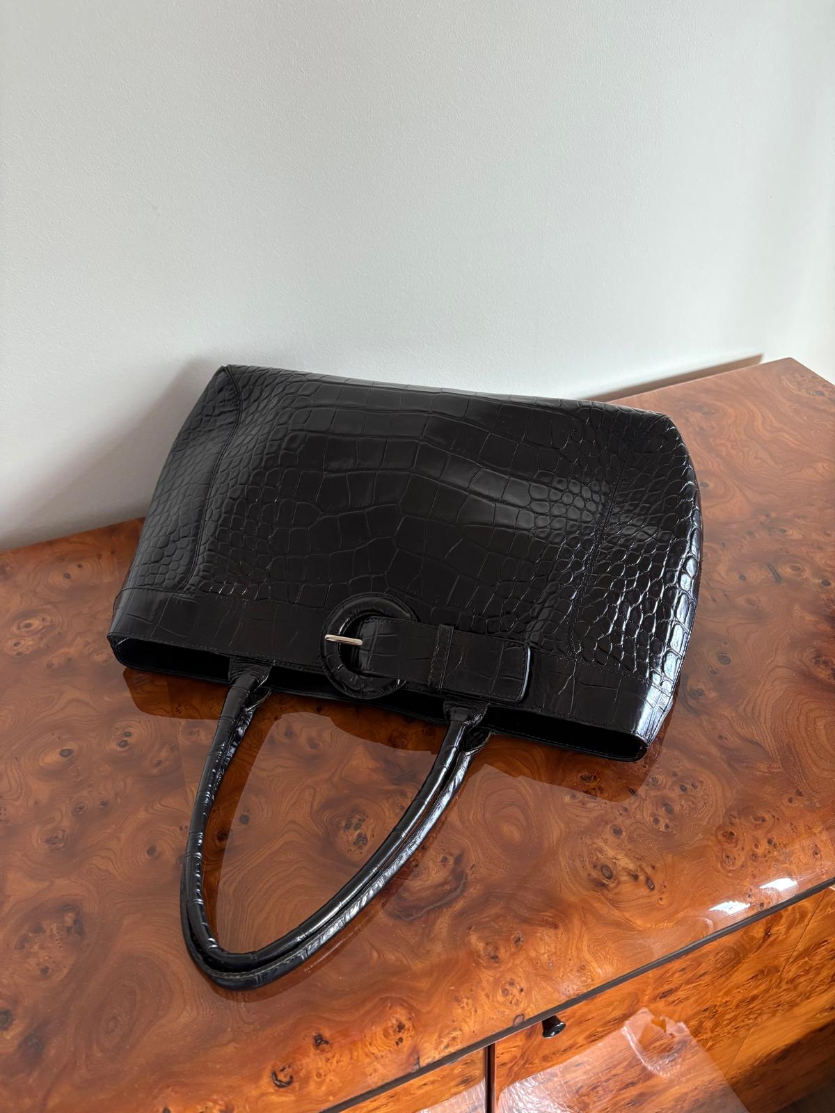 Furla Crocodile Embossed Leather Bag